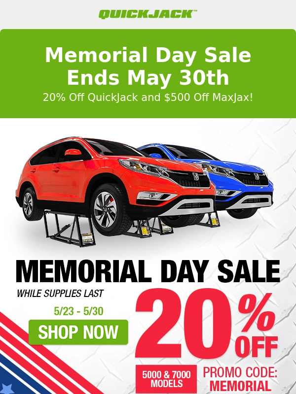 QuickJack - QuickJack and MaxJax Memorial Day Sale Extended