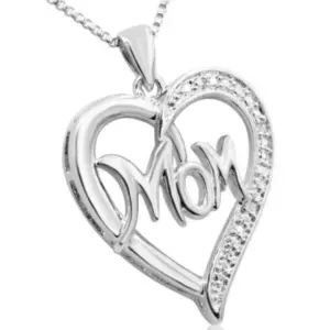 Diamond Accent I Love Mom Heart Necklace