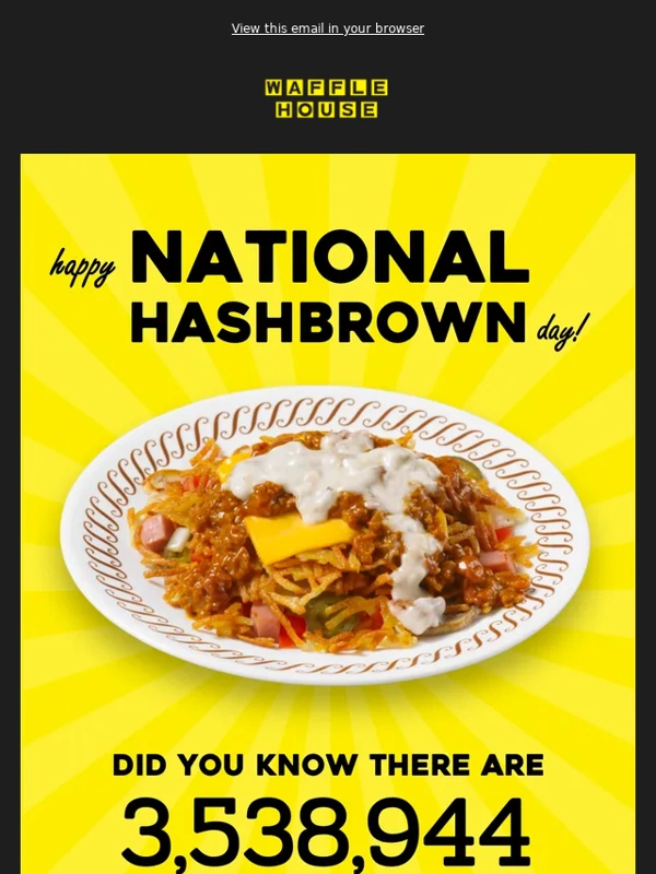 Waffle House - Free Hashbrowns? Yes,Please
