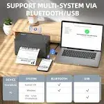 Label Printer, 4x6 Shipping Label Thermal Printer for Packages, Bluetooth Conection and Compatible with Android. iPhone.Windows, Mac, Chromebook, Amazon, Ebay, UPS.USPS, FedEx, Shopify