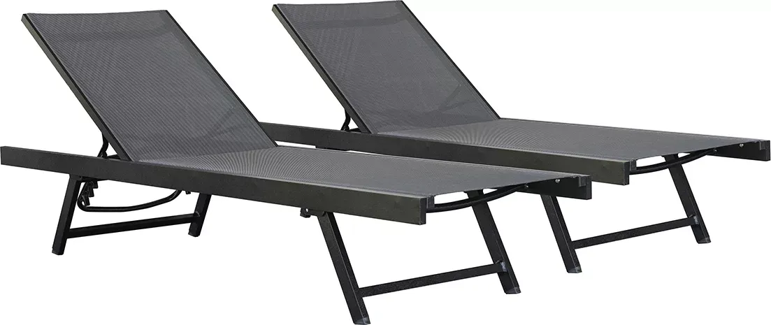 Vivere Ltd. 2-Piece Urban Sun Loungers - Slate