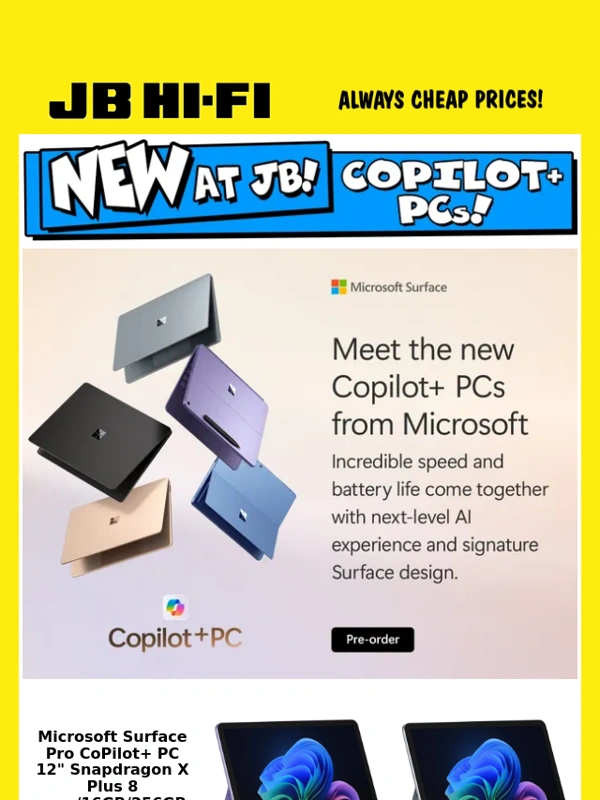 JB HI-FI - New Copilot+ PCs - Pre-order now!