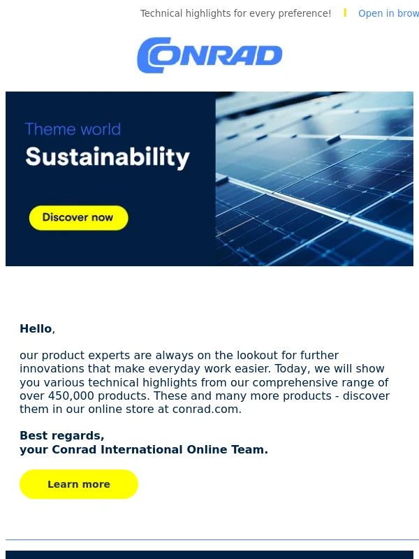 Conrad - Ecological options at Conrad?