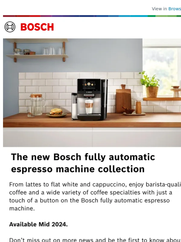 Bosch - Meet the new Bosch countertop espresso machines!
