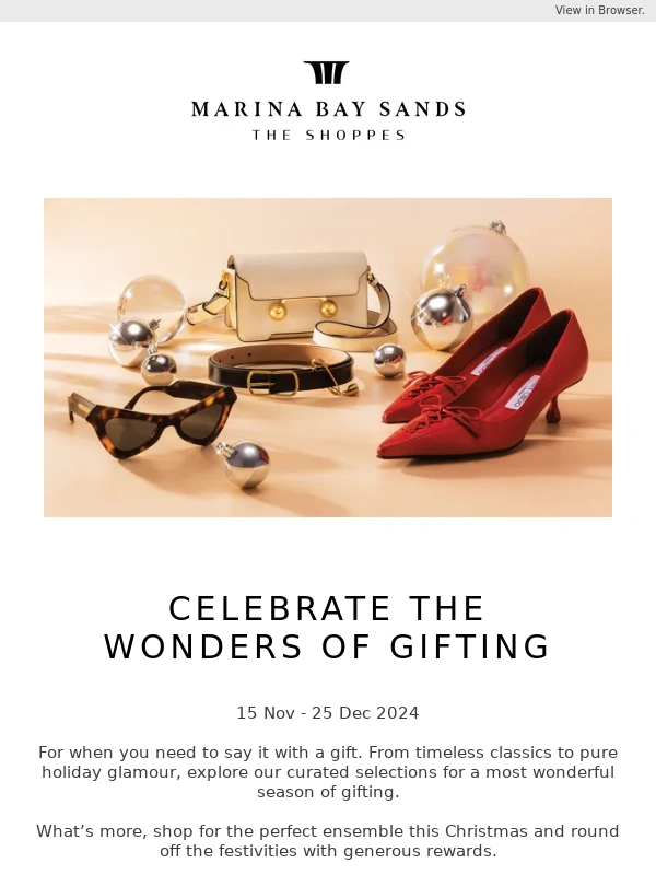 Marina Bay Sands - The Shoppes | Celebrate the wonders of gifting
