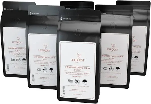 Lifeboost Coffee Cinnamon Cappuccino Decaf Beans