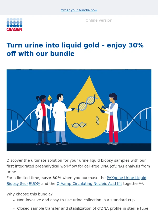QIAGEN - Seamless urine cfDNA analysis starts here – save 30% today
