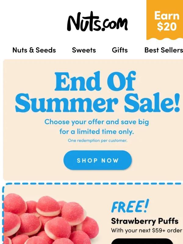 Nuts.com - FINAL CALL: End of Summer Sale