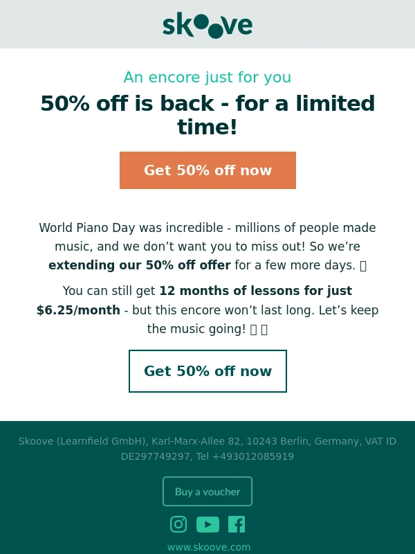 Skoove - Thaliarosie World Piano Day may be over,but our offer isn’t! ? ?