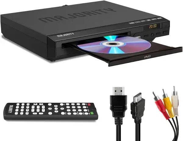 MAJORITY - HDMI DVD Player, 1080P, Mini, Includes HDMI Cable, RCA Cable & Remote Control