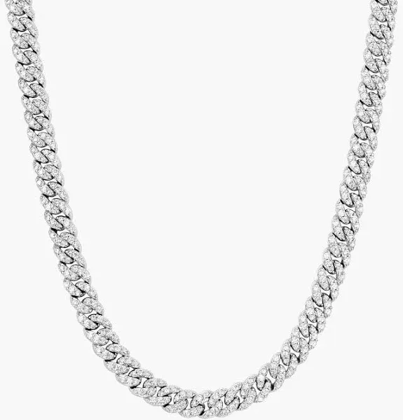 JAXXON 5mm Iced Out Cuban Link Silver Chain