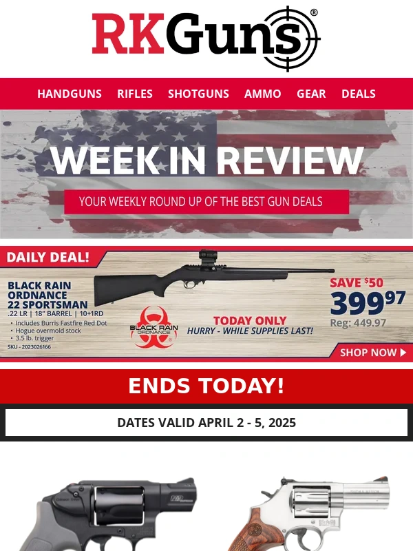 RK Guns - Week In Review: Black Rain Ordnance 22 Sportsman + Rare Marlins Going Fast!