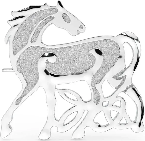 Glencara Irish Celtic Horse Brooch Pin