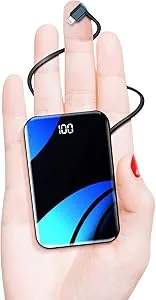 senymin Portable iPhone Charger with Built in Cable,22.5W PD USB-C Fast Charging Power Bank 10000mAh,Mini Battery,Light and Small External Battery Pack for iPhone, iPad