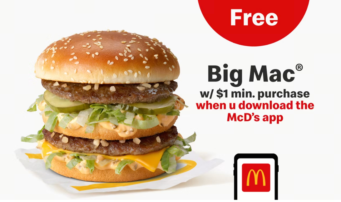 Free Big Mac® w/ $1 min. Purchase