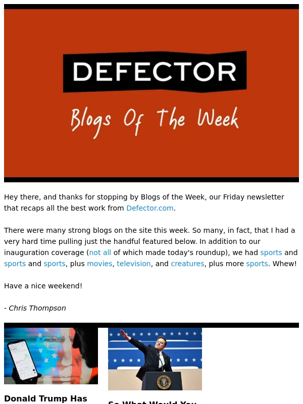 Defector - Blogs of the Week: The Old Rules Are For Losers