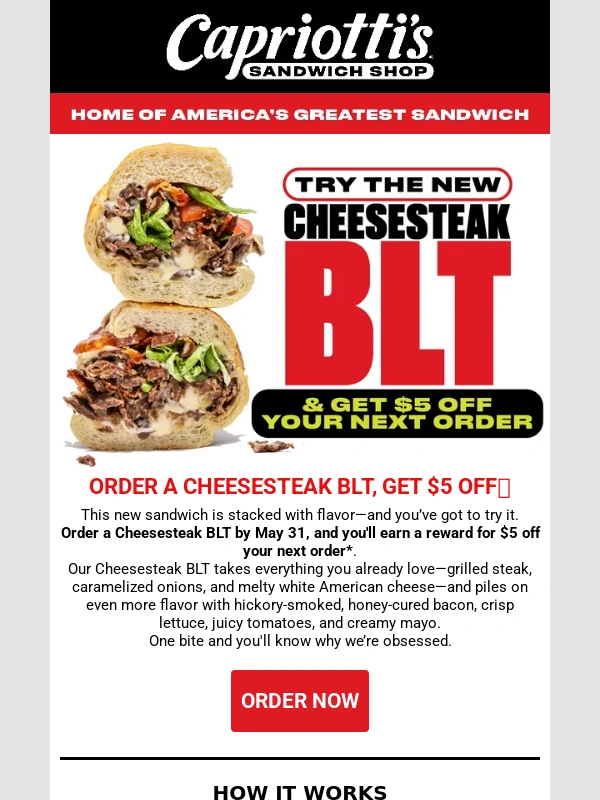 Hooters - $5 Off Your Next Order—Only When You Try the Cheesesteak BLT Now!