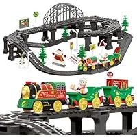 XPIY Train Set for Kids Ages 2-8, Perfect Holiday Toy Deluxe Electric Train for Toddlers, Festive 110 Pcs Train Set with Sounds, Ideal for Boys and Girls