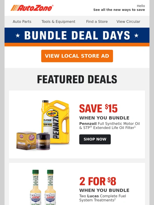 AutoZone - Bundle Deal Days are HERE ?