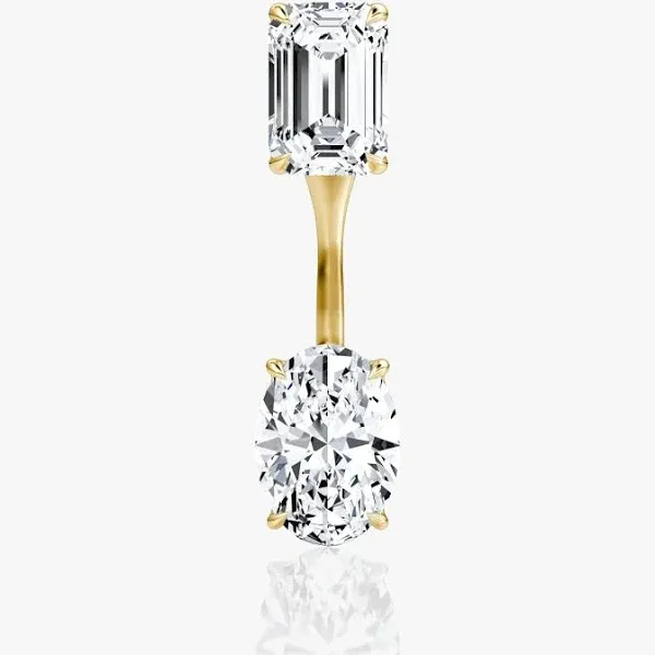 VRAI 14K White Gold Solitaire Stud & Ear Jacket Earrings