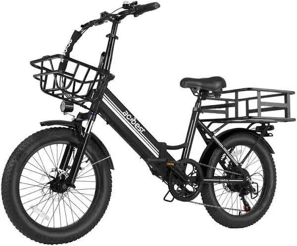 Peak 28Mph Speed,Actbest Speedy 20" Fat Tire Folding Electric Bicycle,48V 10.4Ah Ebike with 35 Speed and Seat Suspension