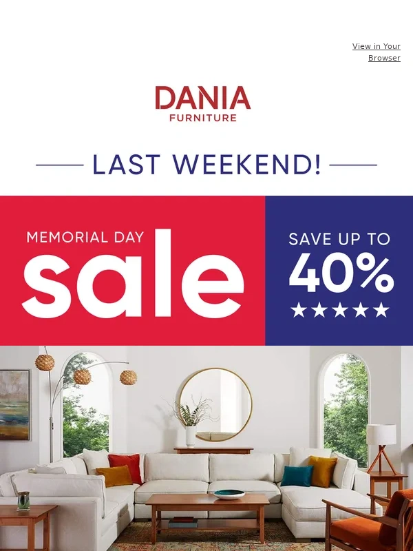 Dania Furniture - Red,white & new finds