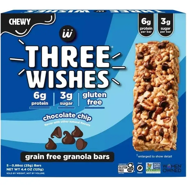 Three Wishes Chocolate Chip Granola Bars