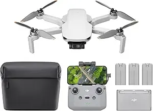 DJI Mini 4K Fly More Combo, Drone with 4K UHD Camera for Adults, Under 249 g, 3-Axis Gimbal Stabilization, 10km Video Transmission, Auto Return, 3 Batteries for 93-Min Max Flight Time, QuickShots