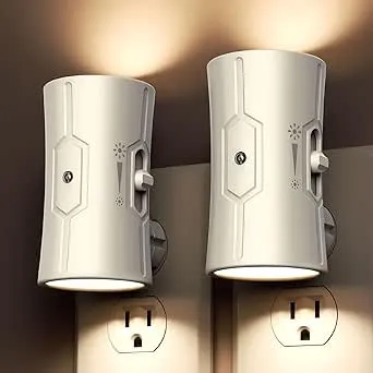 LED Night Lights - [2 Pack] Warm White 3000K, 0-100LM Adjustable Brightness, Adults, Neutral Beige