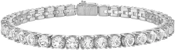 Bulova Sterling Silver White Topaz Tennis Bracelet