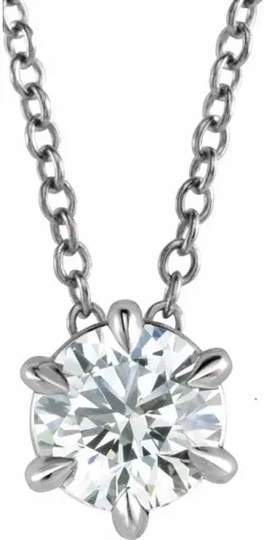 Bliss Diamond 1/2ct Floating Solitaire Lab Grown Diamond Pendant Necklace in 14K White