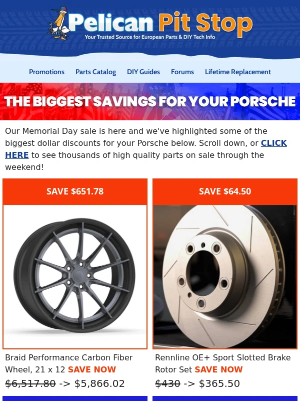 Pelican Parts - The Biggest?Savings for Your Porsche