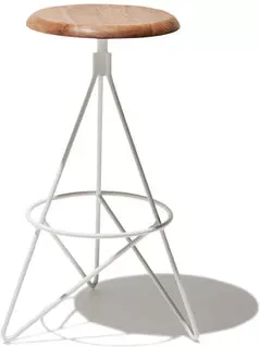 Industry West Crane Bar Stool - Walnut on White