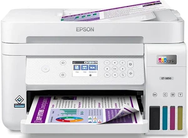 Epson EcoTank ET-3850 Wireless All-in-One Supertank Color Printer C11CJ61201
