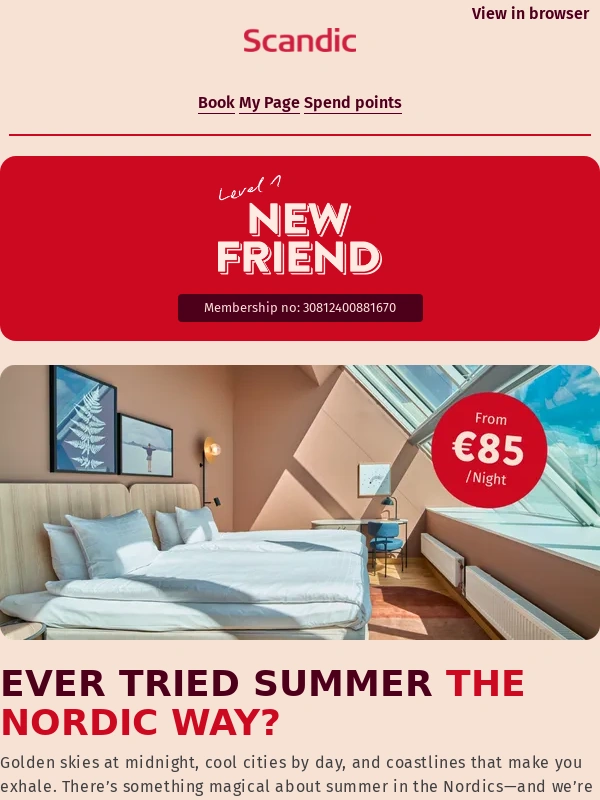 Scandic - Summer stays - fr. €85 / Night