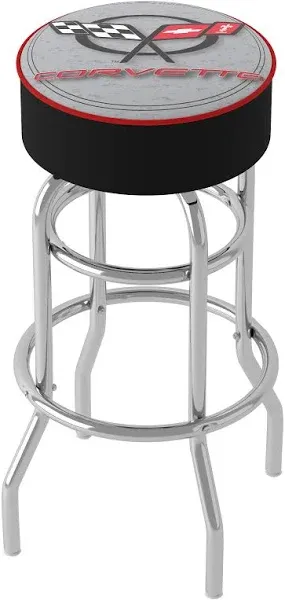 Trademark Gameroom Bar Stools Red/Chrome 1 30.0-in H Bar height Round seat Upholstered Swivel Metal Bar Stool