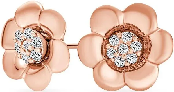 2 In 1 Dainty CZ Stud Petal Flower Jacket