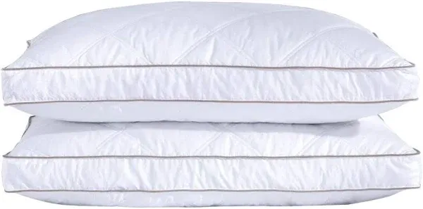puredown Goose Feathers and Down Pillow for Sleeping Gusseted Bed Pillows