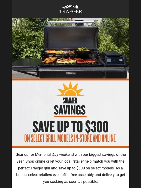 Traeger - Don’t Miss Out on Memorial Day Savings