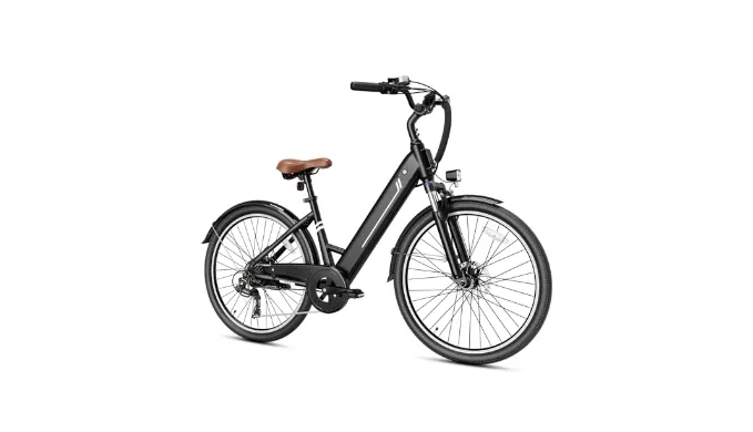 Jasion YC1 ST 26″ Electric Bike, 750W Peak Motor, Step-Through Ebike for Adults, 360WH Removable Battery, Up to 40miles, Max 23MPH Urban Commuter E-Bike, 7 Speeds & Front Suspension