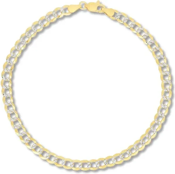Jared 14K Yellow Gold Pave Curb Chain Bracelet