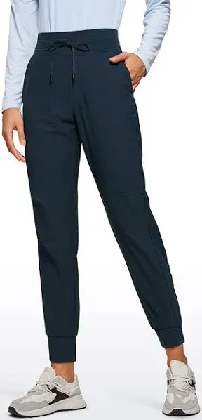 CRZ YOGA Women's High Waisted Ripstop Joggers with Pockets