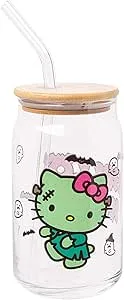 16-Oz Silver Buffalo Sanrio Hello Kitty Halloween Glass Jar Tumbler w/ Bamboo Lid & Glass Straw $5.57 + Free Shipping w/ Prime or on orders over $35