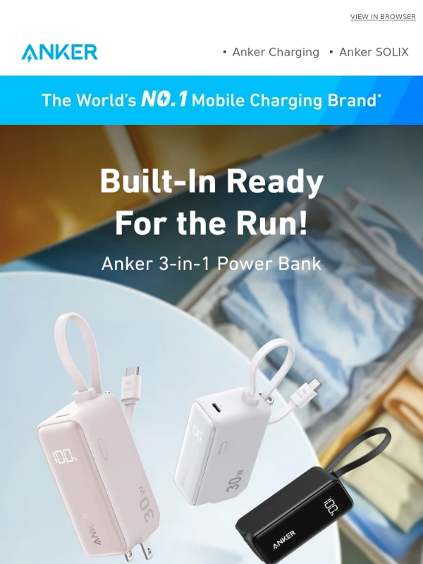 Anker - Grab Your 3-in-1 Power Bank for Power On the Go at 15% Off ?