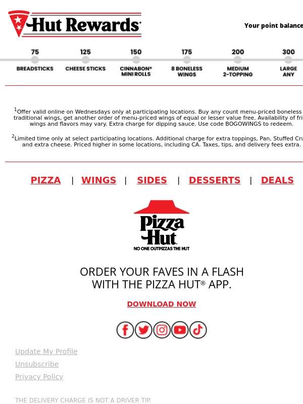 Pizza Hut - Dinner plans? Nah,Wing Wednesday it ??