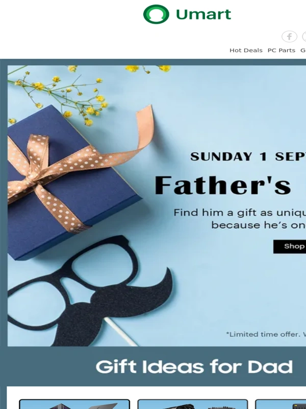 Umart - Father’s Day Deals Kick Off – Save Up to 40% on Top Tech!