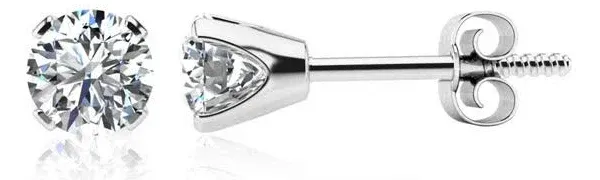1.25 Carat Natural Colorless Diamond Stud Earrings in 14K White Gold by SuperJeweler