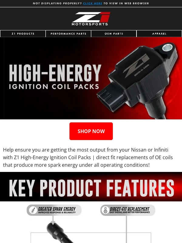 Z1 Motorsports - AVAILABLE NOW! HIGH-ENERGY Ignition Coil Packs
