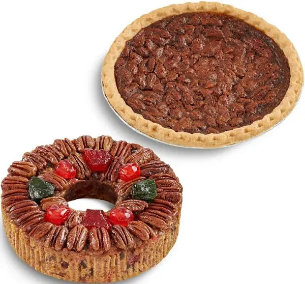 Collins Street Bakery Deluxe Fruitcake & Pecan Pie Bundle