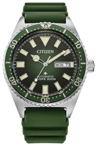 Citizen Herren Uhren Mens Calendar Green Automatic Watch 41 MM NY0121-09X